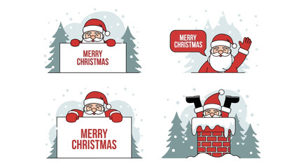 Santa Claus illustrations for Christmas greetings and holiday cheer © irfan