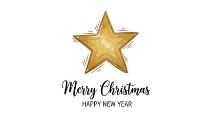 Festive golden star and holiday wishes for Christmas and New Year celebrations illustration