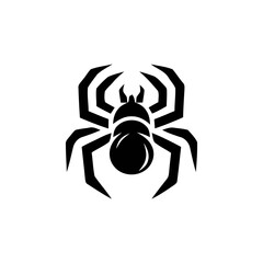 Minimalist Spider Silhouette Emblem for Halloween Projects