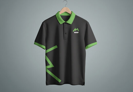 Hanging Polo T-Shirt Mockup PSD Template