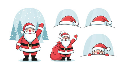 Festive Santa Claus Illustrations Set for Christmas