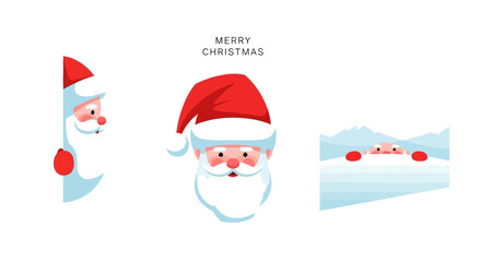 Merry Christmas Santa Claus Head Collection for Holiday Cheer