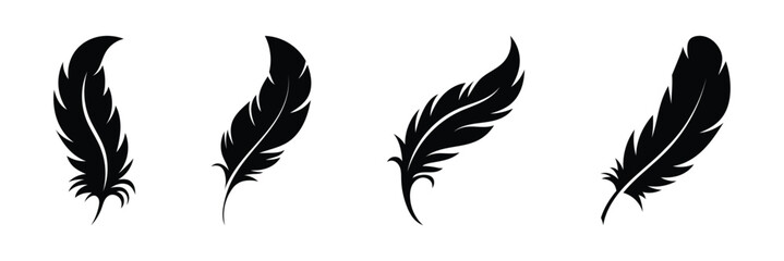 Simple and modern feather vector collection for minimalist art projects
