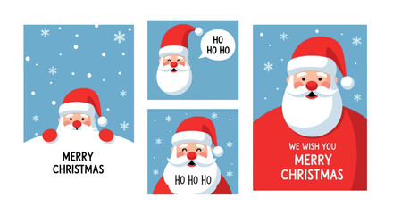 Festive Santa Claus Christmas Vector Illustrations for Holiday Season