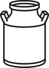 Vintage milk can outline drawing isolated on white background