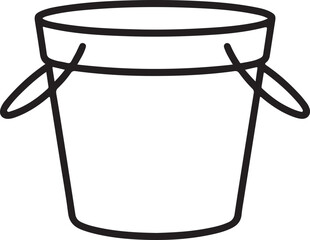 Simple outline drawing of a bucket with two handles