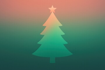 Obraz premium Gradient Christmas tree silhouette background