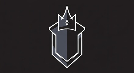 Elegant crest with a regal crown symbolizing power and authority on a dark background.