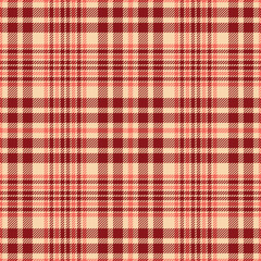 Seamless red color check pattern. Repeating patern plaid. Checkered design for prints. Repeated tartan fabric. Vector scottish fabriс. Ekose texture. Madras flannel. Checker line. Stripe gingham