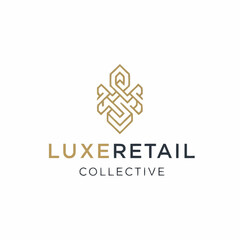Luxe Retail Collective logo with intricate gold emblem.
