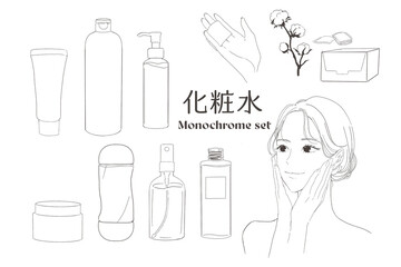 線画の化粧水パッケージセット