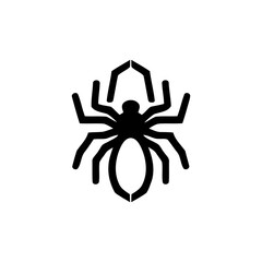 Minimalist Spider Graphic in Black Vector Illustration