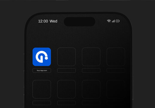 Mobile App Icon Display Mockup