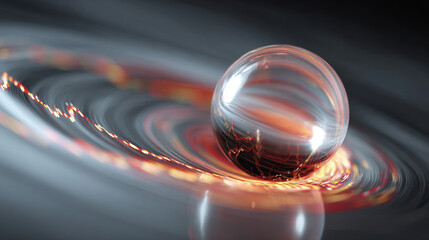 A stock chart spiraling into a semi-transparent floating orb, symbolizing financial growth, market dynamics, and futuristic analytics. A modern, abstract visualization ideal for business and tech conc