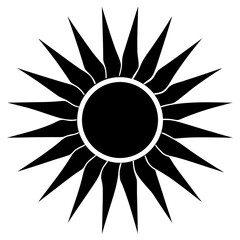 Minimalist Sun Icon White Background