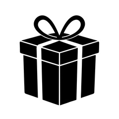 Minimalist Gift Box Icon White Background