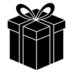 Minimalist Gift Box Icon White Background