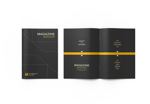 Cover and Spread Magazine Mockup Template