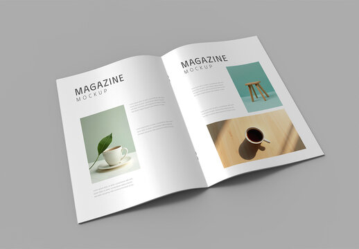Open Magazine Mockup Template