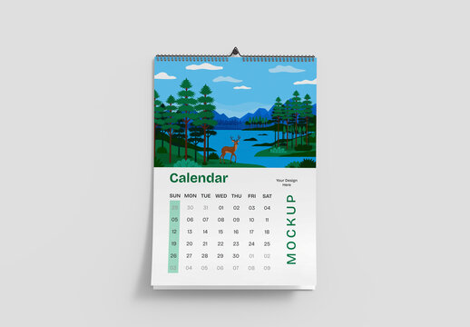 Wall Hanging Calender Mockup