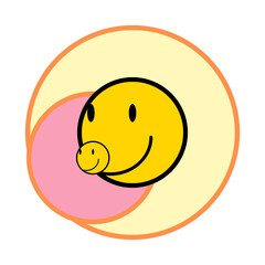 Happy smiley face inside another smiley face