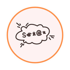 Cartoon speech bubble with curse words symbols