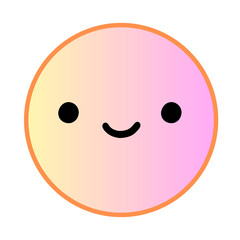 Fototapeta premium Cute cartoon smiley face with gradient colors
