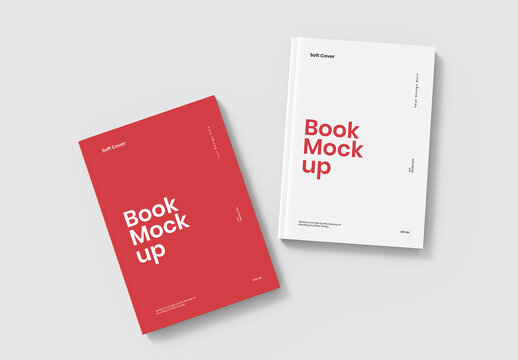Top View Book Cover Mockup Set