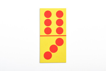 A single domino card isolated on a white background.