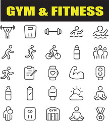 Minimalist Gym and Fitness Vector Collection for Health, Exercise, and Wellness.