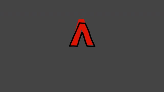 Moving doodle-style Caret symbol, alpha channel