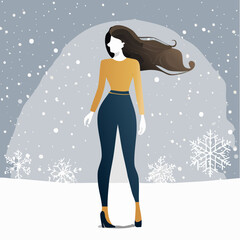 Snow Effect Silhouette Marketing Template