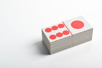 A stack of dominoes isolated on a white background