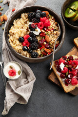 Healthy vegan breakfast. Diet concept.