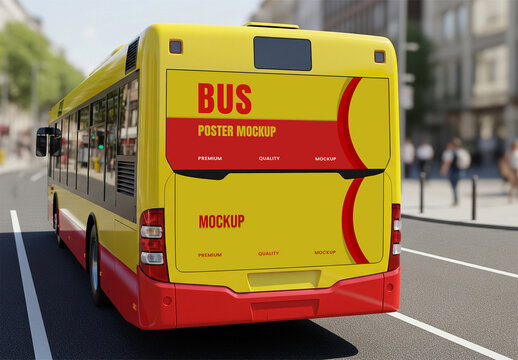 Bus Poster Advertising Mockup