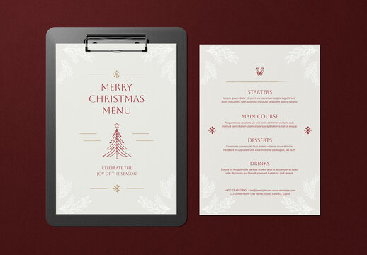 Christmas Food Menu Template
