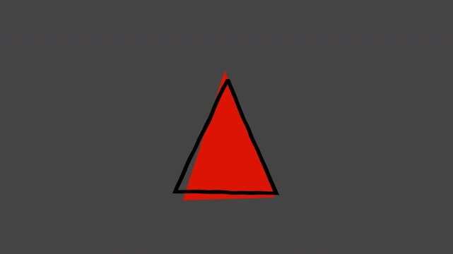 Moving doodle-style Upwards Black Triangle, alpha channel