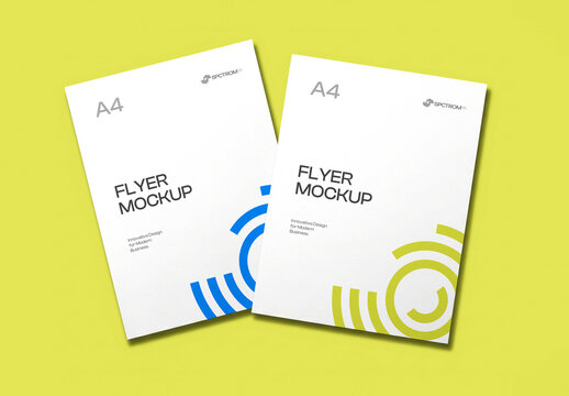 A4 Two Flyer Mockup Template