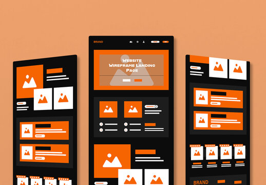 Modern Website Wireframe Landing Page UI Design Template