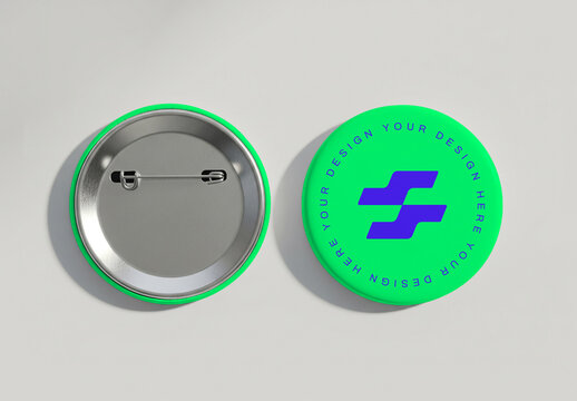 Round Pin Badge Mockup PSD Template