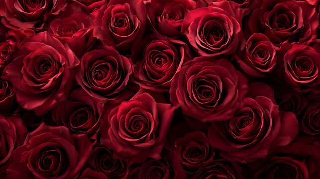 深紅のバラの背景 / Deep Red Rose Background