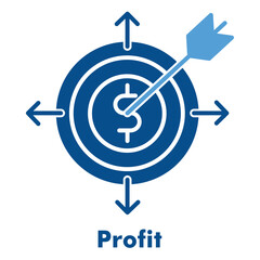 Profit Icon in Duotone Solid Style. Vector Illustration for income, business success, and growth concept.