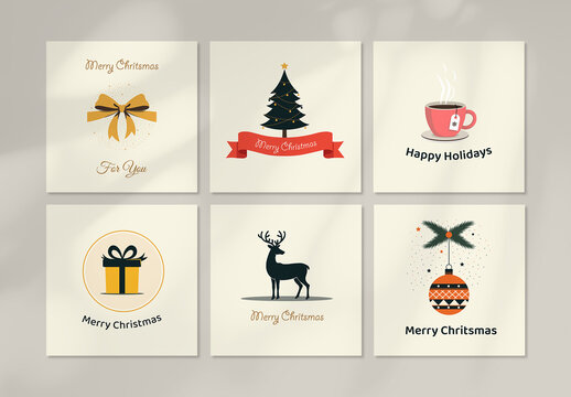 Minimal Christmas Badge Design Layout