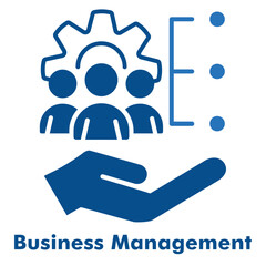 Business Management Icon in Duotone Solid Style. Vector Illustration for leadership, control, and organization concept.
