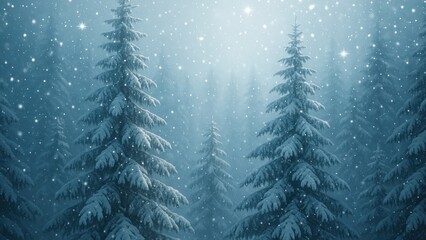 Obraz premium Serene snowy forest scene wallpaper.