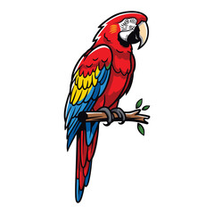 vector illustration of a macaw bird with a white background

