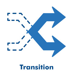 Transition Icon in Duotone Solid Style. Vector Illustration for change, transformation, and evolution concept.