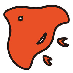 年賀状の千鳥のイラスト素材