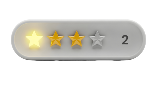 Review Stars with Number 2 for Feedback