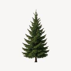 Fototapeta premium Realistic evergreen tree illustration.